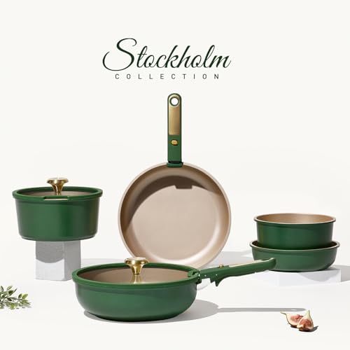 CAROTE Frying Pan Set (9 pieces): Dishwasher safe, induction compatible, gas stove compatible, PFOA and other harmful substances free, 3-layer coating