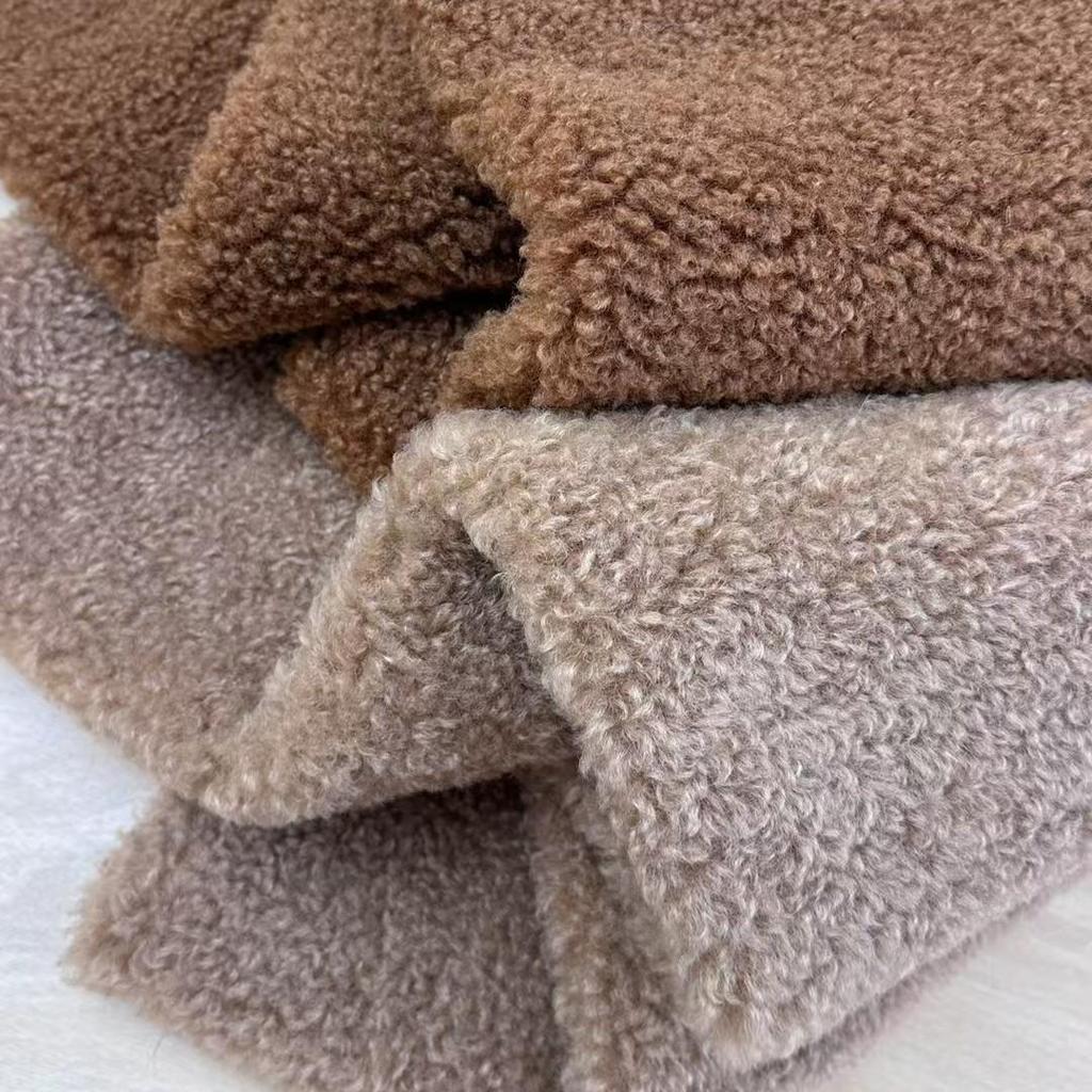 Small-Grain Lambswool & Cashmere Fleece Fabric for Clothing, Luggage, Shoes, Hats & Home Textiles