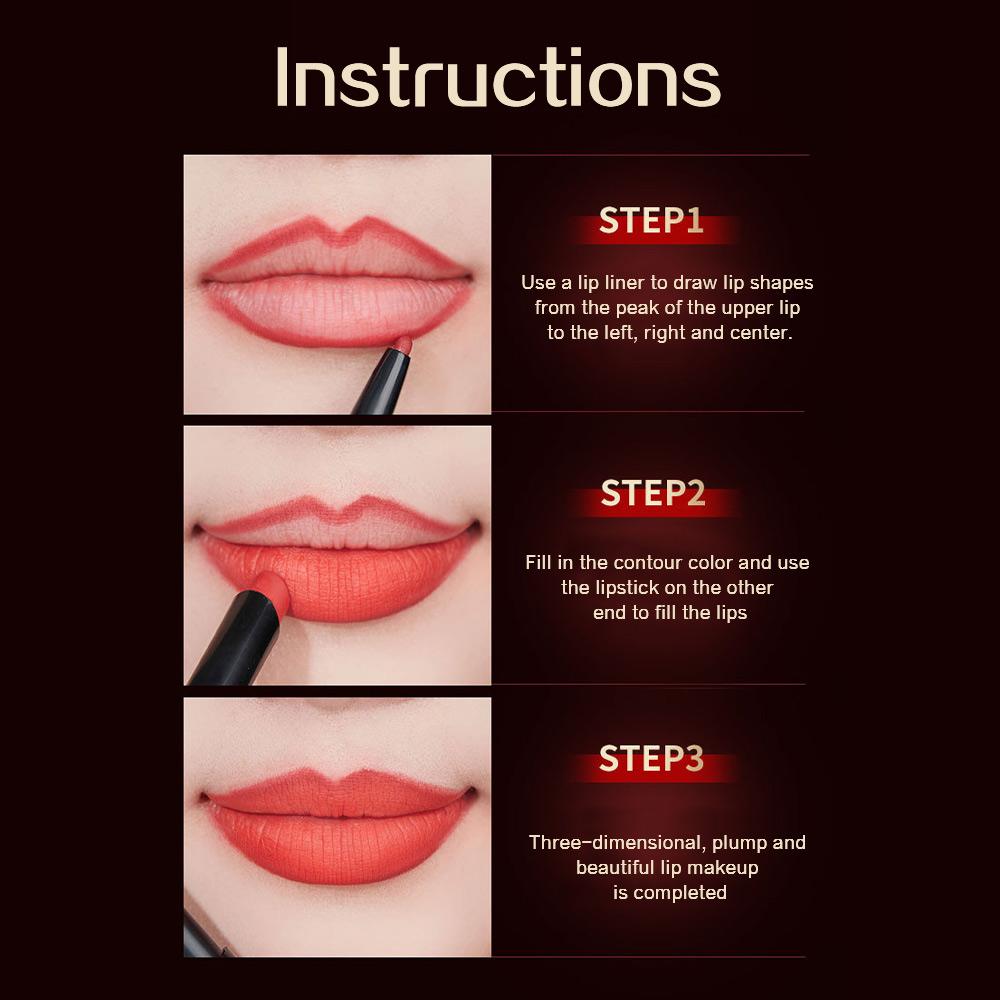 FOMIX Dual-ended Lipstick Silky Texture Matte Matte Finish Not Easy To Stain Outline The Lip Shape Lip Liner