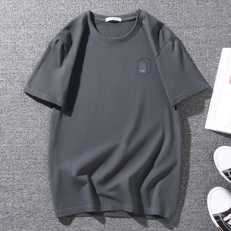 Men's Summer Casual Short Sleeve Men's Pure Cotton Breathable Plus Size T-shirt Men's Loose and Comfortable Round Neck Tee