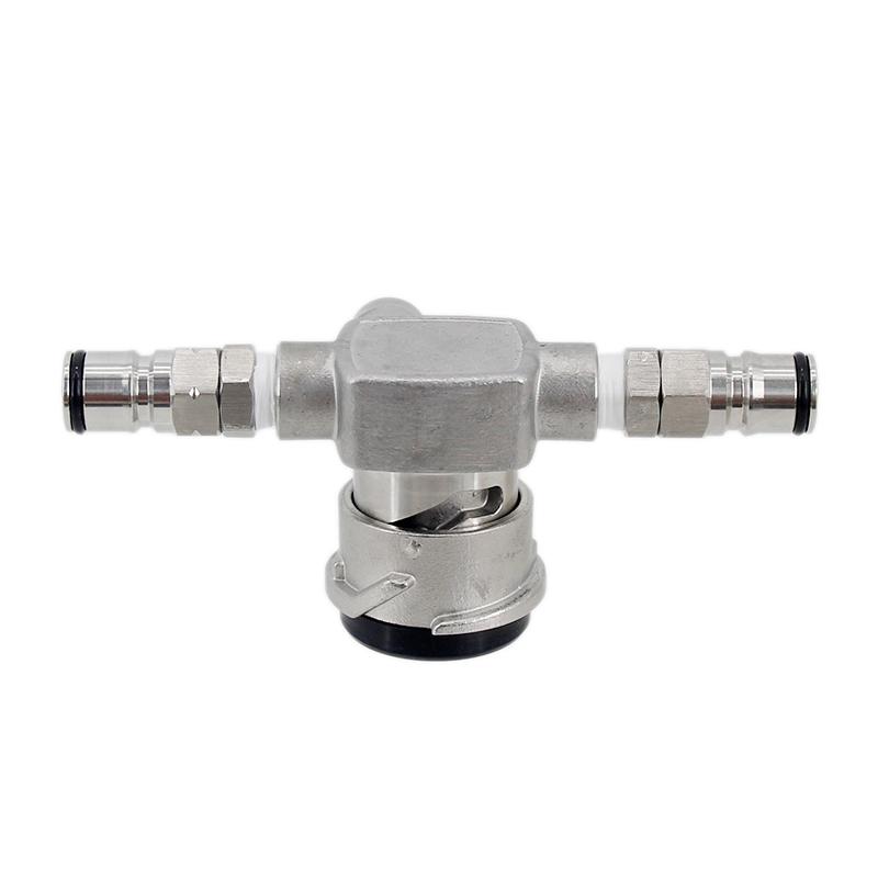 Low Profile Keg Coupler with Ball Lock Gas Beer Post All Stainless Steel 304 Homebrew Kegerator Space Saving Keg Valve
