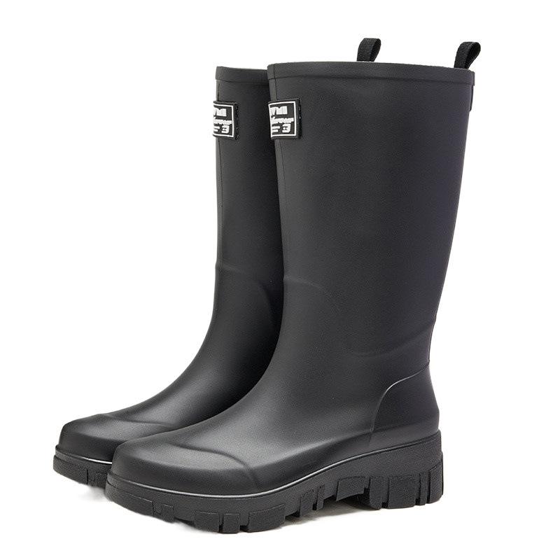 Korean Version Versatile Tall Rain Boots Women's Waterproof and Non-slip Water Boots Wear-resistant Outer Wear Rubber Shoes Kitchen Work Sleeve Women'