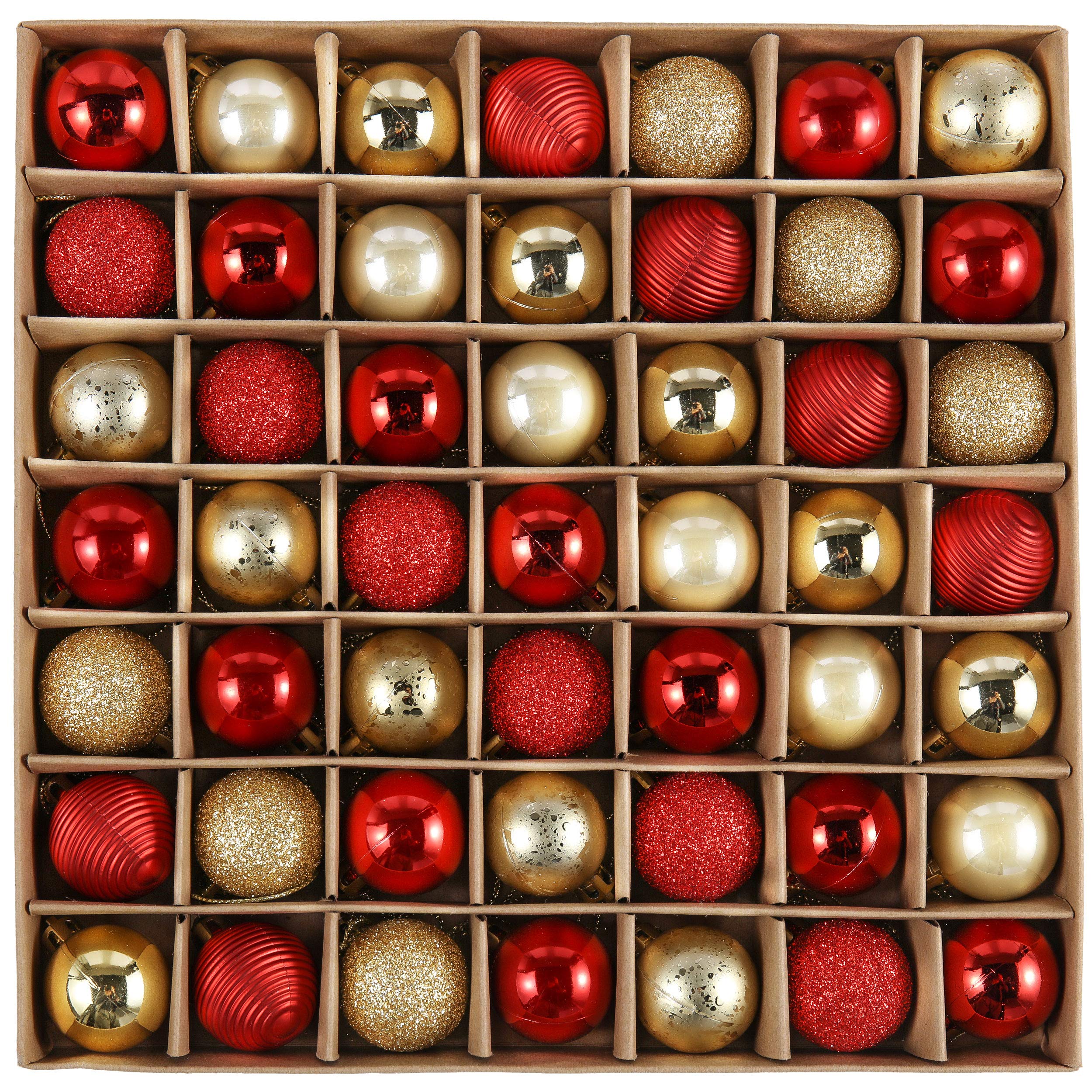 

Valery Madelyn Christmas Set of Christmas Tree Day Gorgeous Red and Gold Ornaments, 3cm, 49, Decorations, Valentine s Decorations, Proposals,