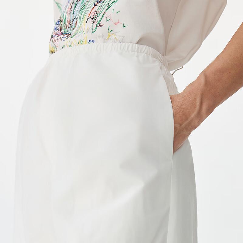 JNBY Women's Recycled Nylon Wide-Leg Cropped Casual Pants