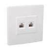 2 Port Cat 6 Ethernet Veggplate Avtakbar hunn- til hunn Ethernet Keystone-veggplate for Cat5