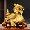 Feng Shui Copper Animal Dragon Turtle Ornament Home Living Room Desktop Decor