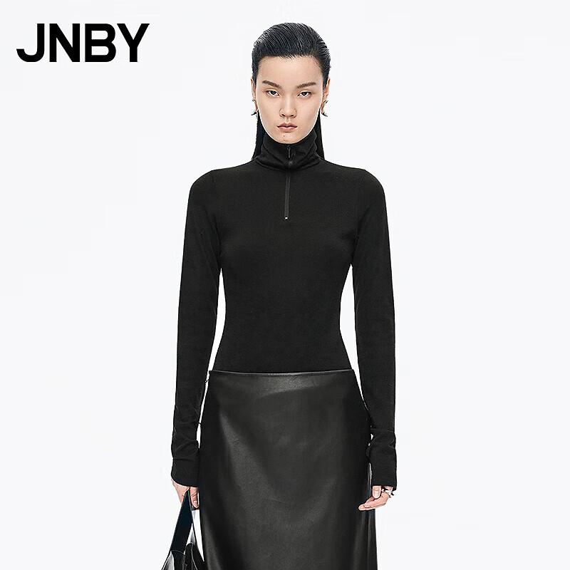 JNBY Slim Fit High Neck Zipper Long Sleeve T-Shirt