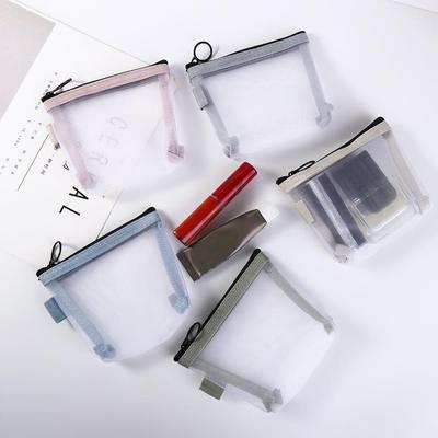Sac de Rangement pour Câbles Sac de Rangement pour Changement pour Femmes Sac à Cosmétiques pour Rouge à Lèvres Sac en Maille Transparente Mini Porte-Monnaie
