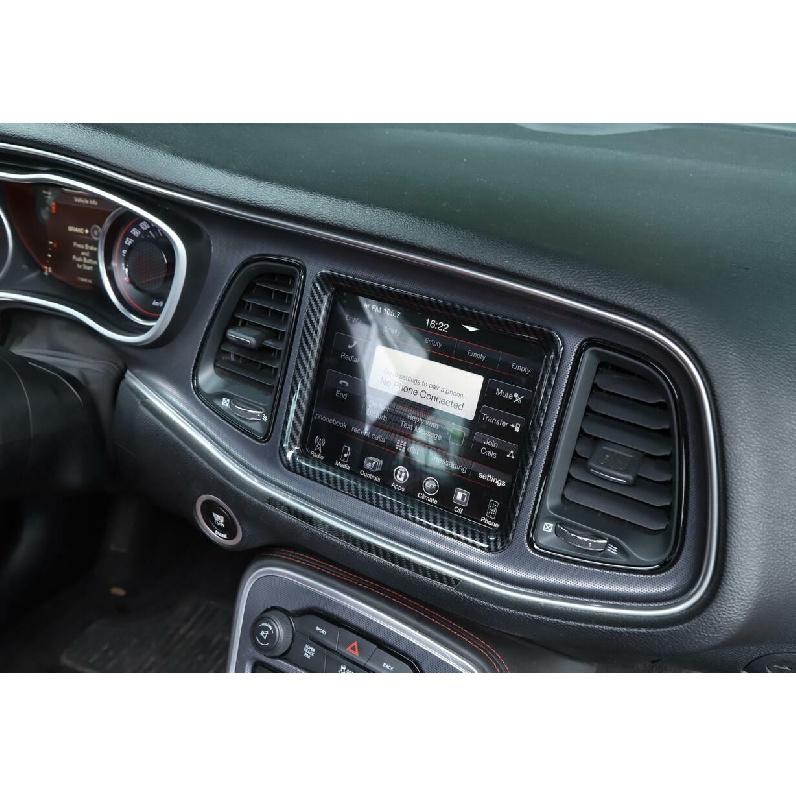 For Dodge Challenger 2015-2020 Carbon Fiber Dashboard GPS Navigation Cover Trim