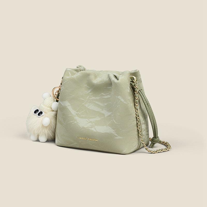 Bucket Bag 2025 New Leather Messenger Women's Bag Versatile High-end Light Luxury Niche Chain Shoulder Bag
