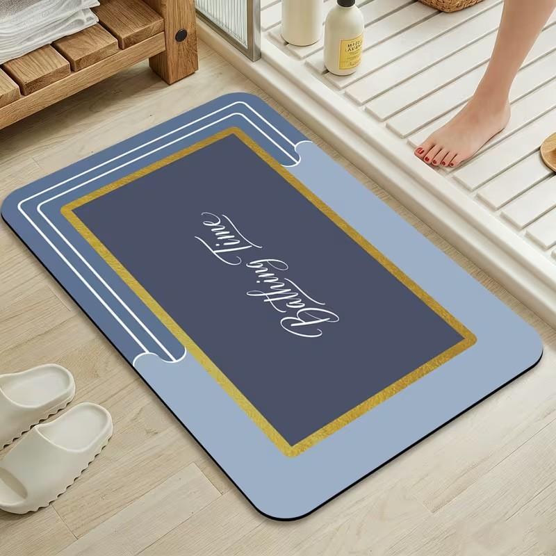 Minimalist European Style Diatomite Bath Mat Shower Floor Entryway Non-Slip Absorbent Bathroom Rug