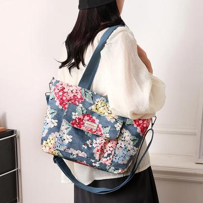 Dámská taška přes rameno, nová potištěná nylonová velká taška, ležérní lehká módní taška přes rameno