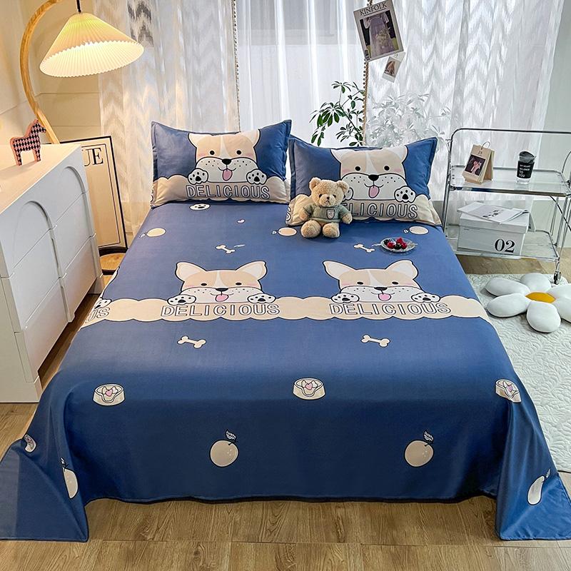Niedliches Milchkuh Spannbettlaken Einzelbett King Cartoon Bauernhoftier Bettlaken Set für Mädchen Teenagerzimmer Dekor Kawaii Bettbezug mit 2 Kissenbezügen