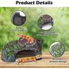Resin Reptile Hide Cave,Leopard Gecko Cave Hideout Reptiles Habitat Tree Stump Decor Lizard Tank Climbing Ramp Basking Platform Accessories for Gecko
