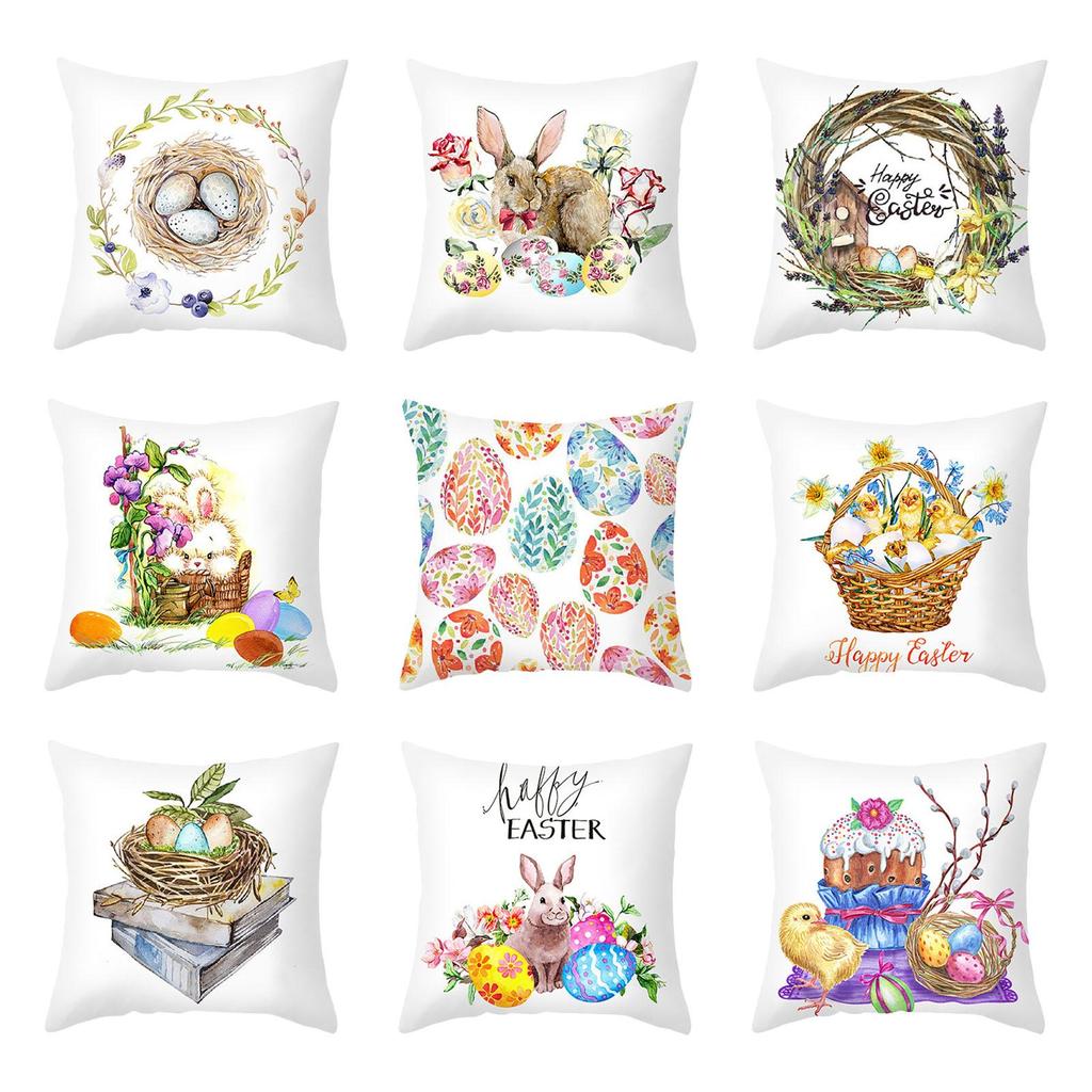 Πέτα κάλυμμα μαξιλαριού που δεν ξεθωριάζει Δημιουργία ατμόσφαιρας που αναπνέει εντυπωσιακά κινούμενα σχέδια Διακόσμηση μαξιλαροθήκη με αυγό κουνελιού