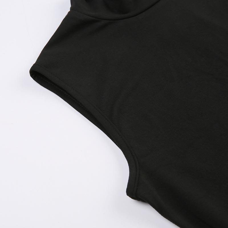 Women's Sporty Fashion Sleeveless High Neck Bodysuit