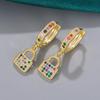Southeast Asia Hot-Selling Colorful Diamond-Inlaid Lock Earrings for Women - Light Luxury Fashion Cross-Border Jewelry