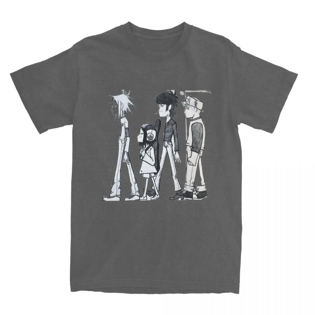 Death Metal Band Gorillaz T Shirts Men's 100% Cotton Leisure T-Shirts Round Neck Trending Tees Short Sleeve Clothes 4XL