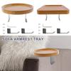Sofa Armrest Tray Wood Couch Arm Table 5.5-15cm Width Adjustable Sofa Arm Rest Table Multifunctional Arm Chair Table Tray Heavy