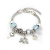 Vintage Handmade Alloy Large Hole Glass Bead Elephant Tree of Life Design Transparent Bracelet Multiple Styles Available