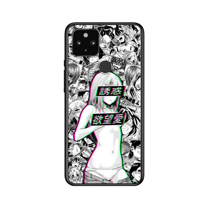 Anime Girl For Google Pixel 6 Pro 5 5A 4 4A XL 5G Black Phone Case Shell Soft Fundas Coque Capa Shockproof Cover