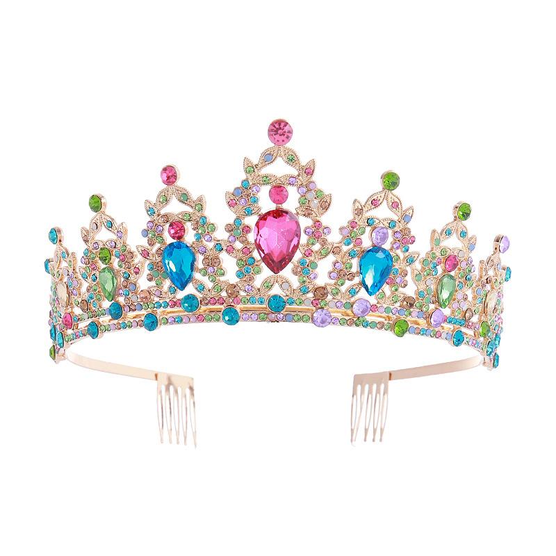 

Свадебная корона Сплав Стразы Корона Вечеринка по случаю дня рождения Головной убор Новая Королева Гребень для волос Ободок