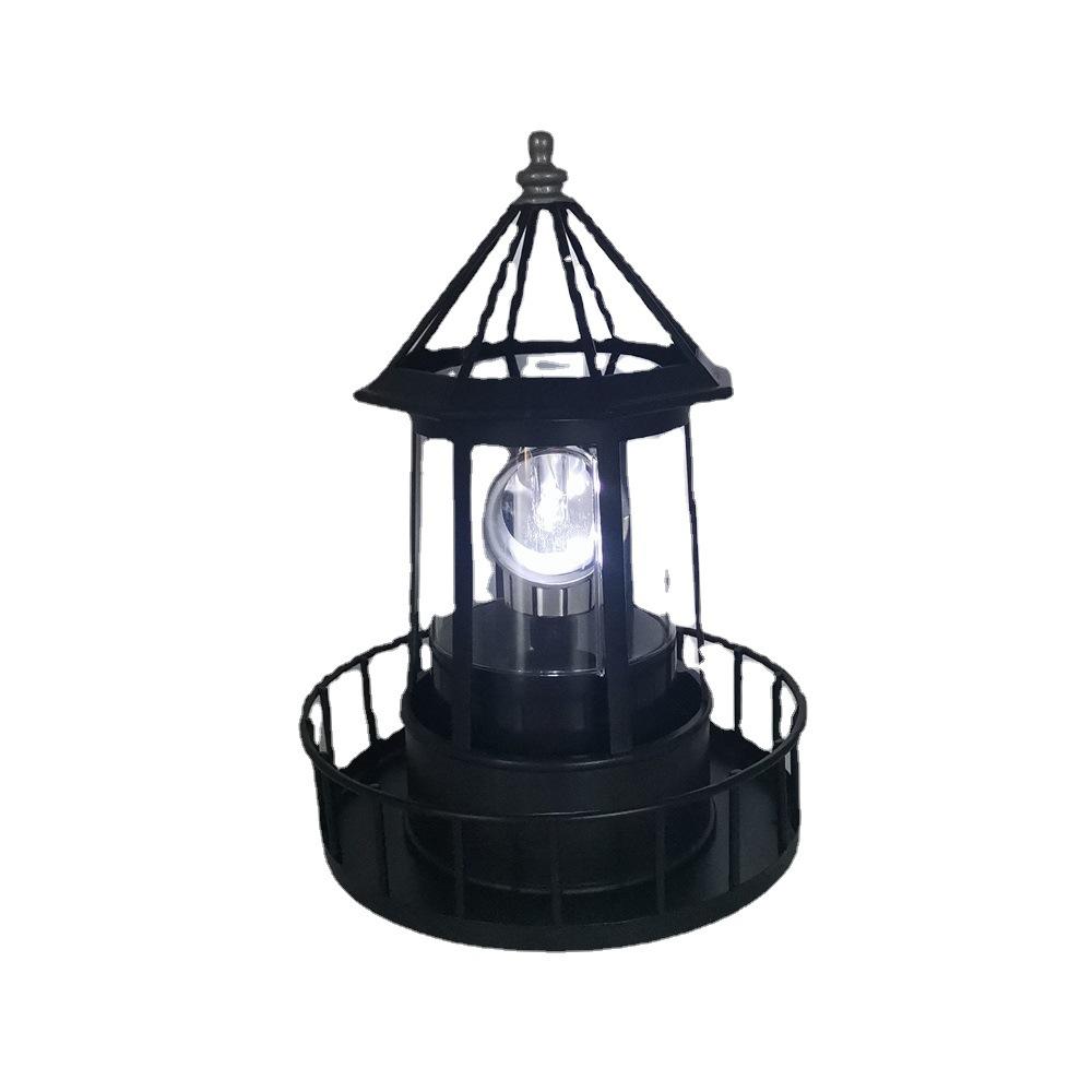 1PC LED Resin Solar Large Rotating Lighthouse Beacon Tower Outdoor Garden Landscape Light