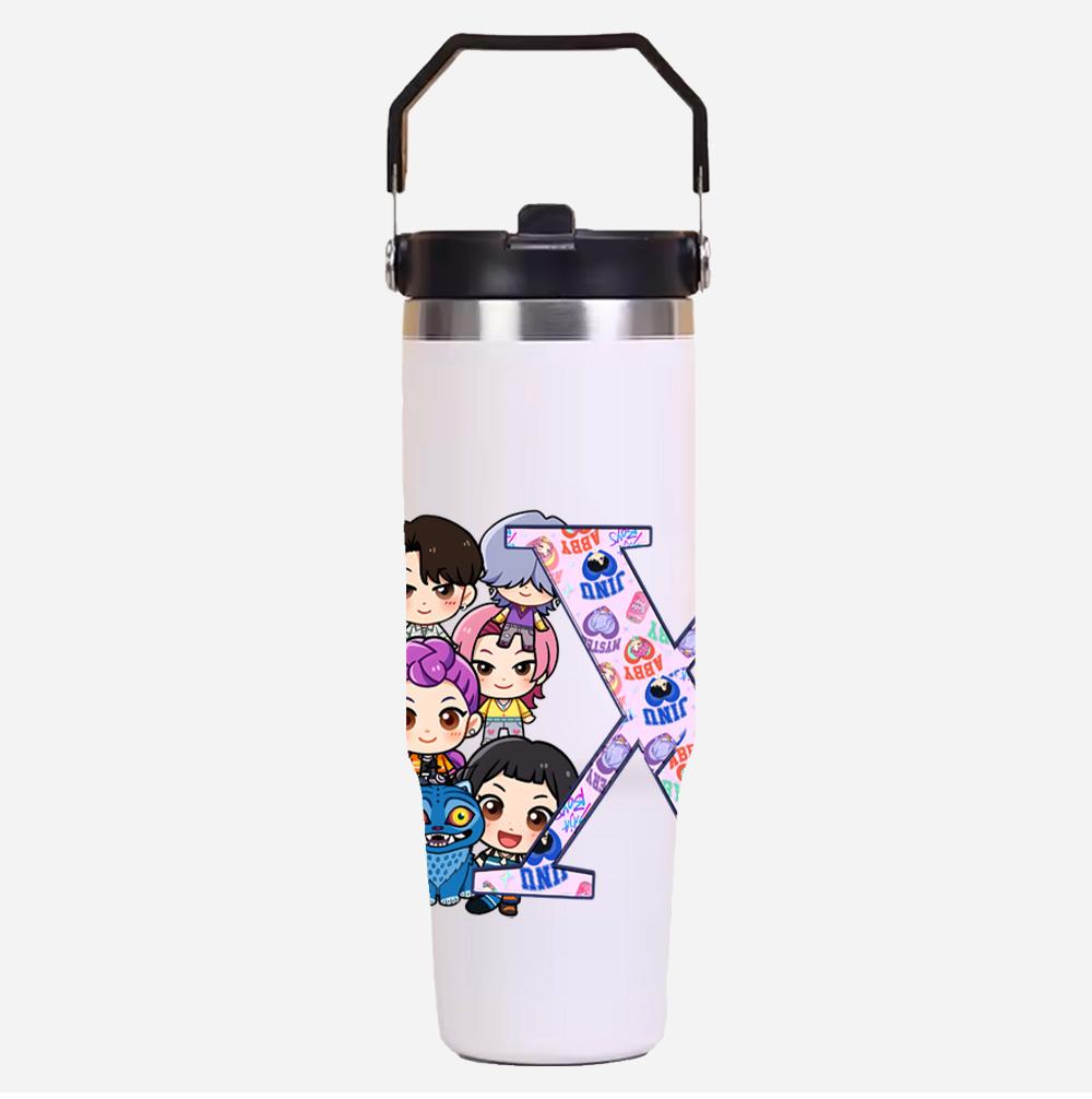 30Oz Anime K-Pop Demon Hunters Stainless Steel Vacuum Cup Hot Cold 6-12 Hours Retention Eco Friendly Bpa Free Largeautomotive Holder Flask Kid Gift