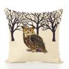 Decorative Cushion Cover Squirrel Bird Bear Fox Animal Printed Cotton Linen Pillowcase Couch Sofa Pillow Cover Living Room Decor