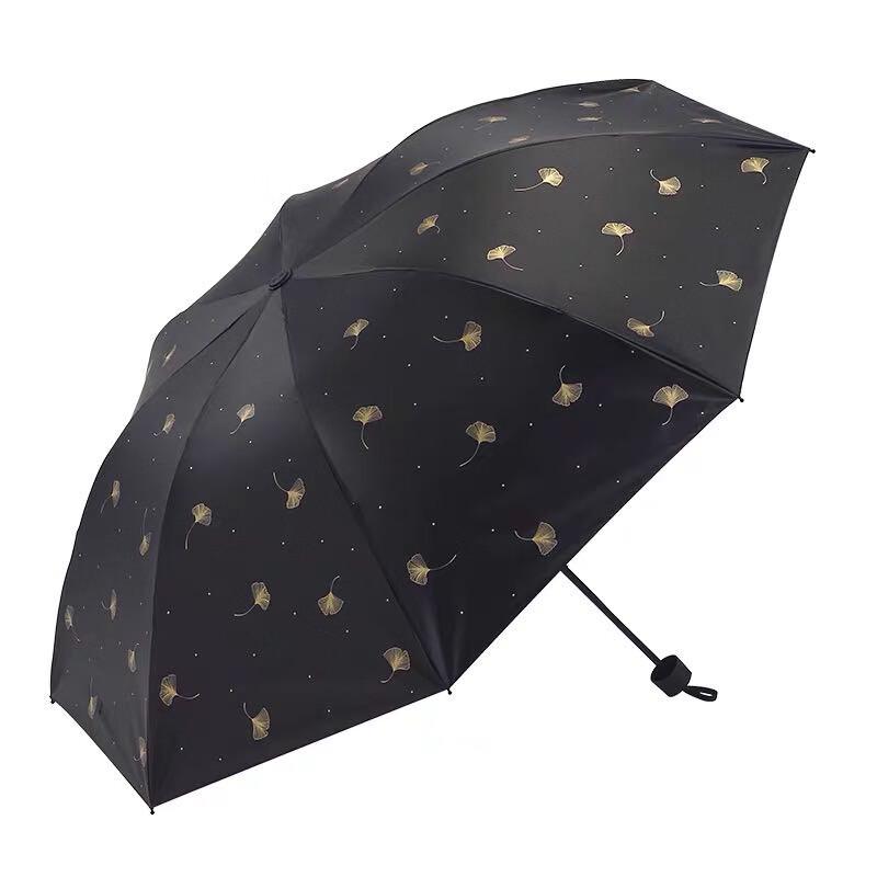 Heaven Umbrella Ginkgo Pattern 3-Fold UV Protection Umbrella