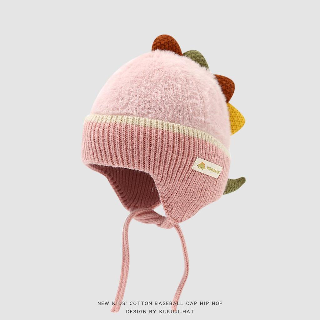 Dinosaur Knitted Winter Wool Hat: Warm, Cute & Colorful Ear Protection for Infants & Toddlers