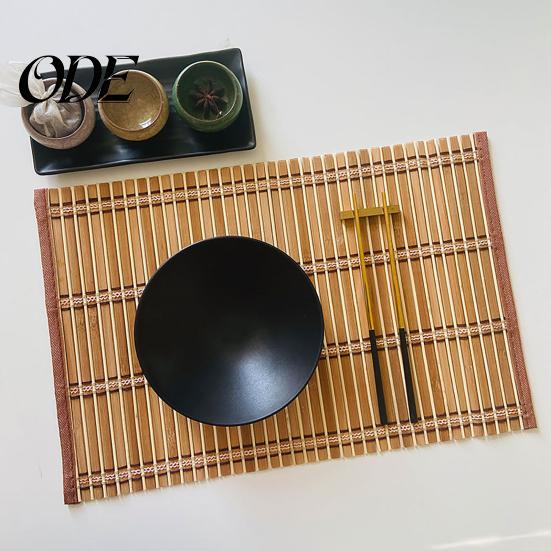 Natural Bamboo Table Mats Woven Placemat Retangle Shape Thickened Heat-Resistant Oil-Resistant Non-Slip Place Settings Parties Weddings Banquets