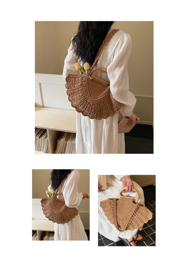 Women's Casual Loose-Fit Hollow Straw Woven Shoulder Handbag, 2026 New Vegetable Basket Design
