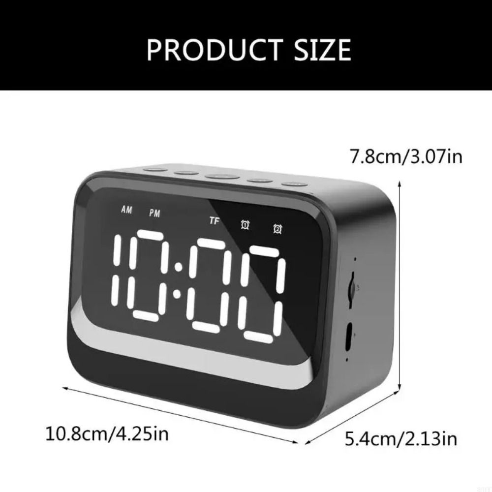 Stereo Sound Bluetooth Speaker Digital Display FM Radio Multifunctional Music Player  Desktop