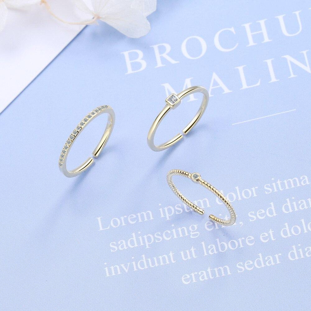 3pcs /Set Adjustable Romantic Rings 925 Silver Rings For Couples Wedding Lover 'S Gift Women Men Crystal Ring