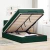 Exclusive House - Ottoman Bed with Dark Green Mattress 120x190 Cm Velvet