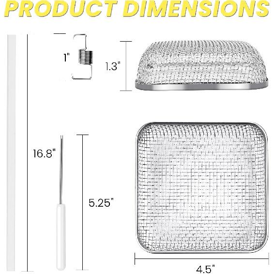 SheeChung RV Furnace Vent Screen, Flying Ect Screen Water Heater Cover For Camper, 4.5 X 4.5 X 1.3 Inch, Stainless Steel Screen With Tallation Tool &