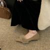 French temperament fluffy pointed head shallow mouth fluffy shoes women's autumn and winter gentle tie skirt beautiful one-pedal single shoes