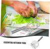 2-Piece Stainless Steel Manual Crusher, Kitchen Multi-Function Masher for Avocado Potato Meat Beans, Ergonomic Design