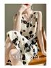 Silk Satin Women's V-neck Print Spaghetti Strap Maxi Dress - Summer 2025 Collection