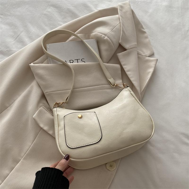 Texture Niche Simple Shoulder Armpit Bag Women's Bag 2025 New Trend Versatile Women's Versatile Ins Crescent Bag
