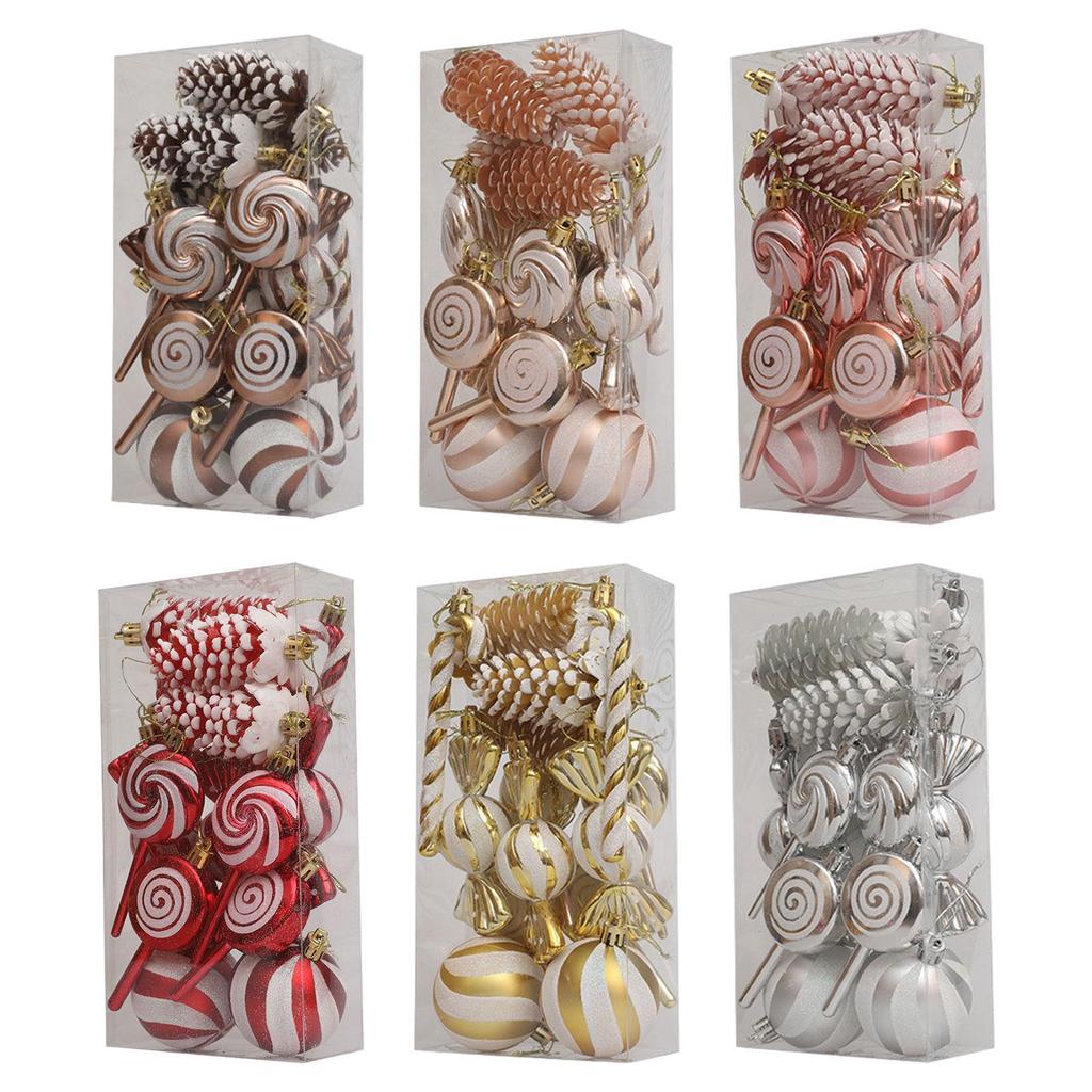 15Pcs Christmas Hanging Ornaments Decorative Xmas Balls Baubles for Holiday