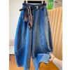American Retro Plus Size Loose-Fit Vintage Jeans for Women – Spicy Girl Vibe, Relaxed Corridor Shape.