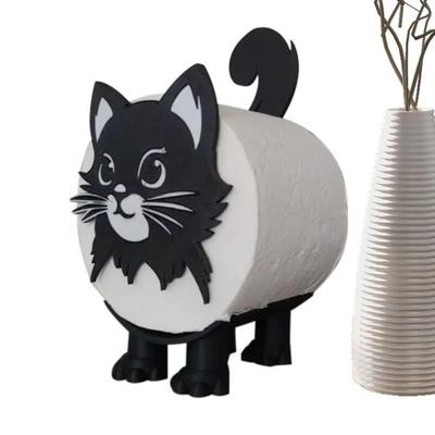 3D Printed Cat Cat Toilet Paper Holder Cute Decoration Roll Holder Organizer Adorable Toilet Paper Stand Tissue