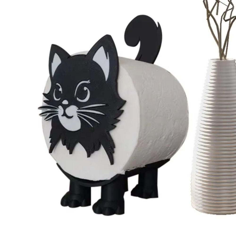 Cute Roll Holder Cat Toilet Paper Stand 3D Printed Cat Toilet Paper Holder  Tissue