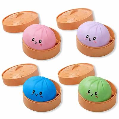 Realistic Steamed Bun Squeeze Sensory Toy Soft Stress Relief Decompression Toy for Home Office Desktop Decoration and Gift