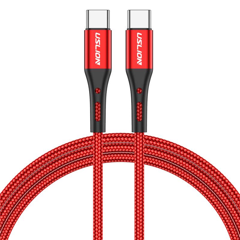 

Кабель USB типа C на USB типа C для Samsung Поддержка PD 60 Вт QC3.0 3A Кабель быстрой зарядки для типа C 2M красный