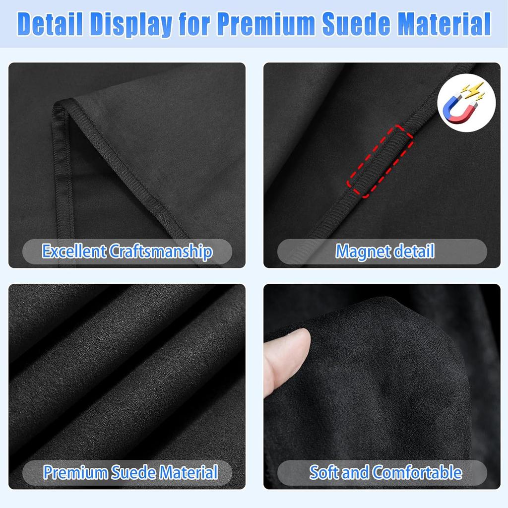 ZATOOTO Suede Car Window Shades 4PCS - Car Window Covers For Ultimate Privacy, UV Protection, And Heat Ulation, Sun Shade Perfect For Camping,