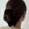 Oar Gold Dot Velvet Volume Scrunchie [Black]