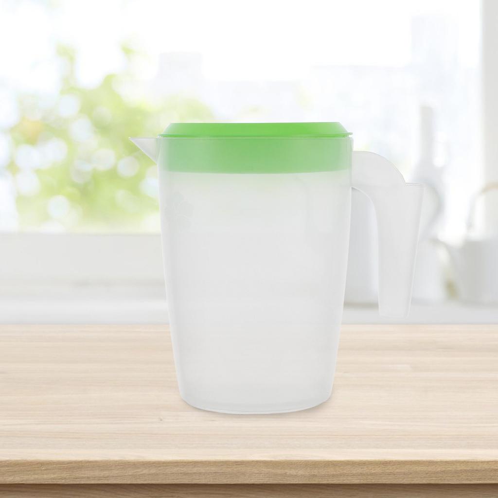 Plastic Beverage Pitcher with Lid Large Capacity for Cold Water Juice Ice Tea Milk Beer Home Party Picnic Bbq Portable Fridge